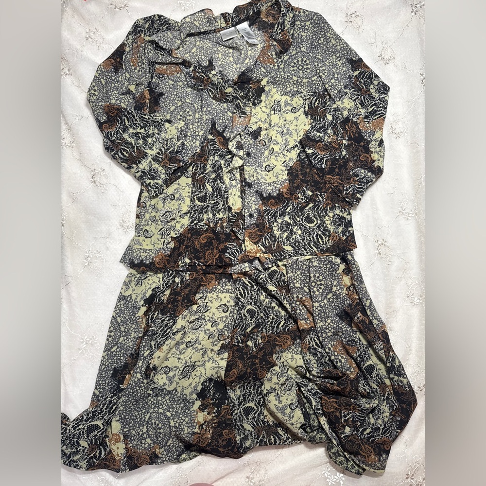 Vintage Emma James Boho Matching Top & Skirt Set Petite 8/10
